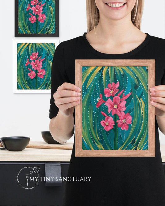 Oleander Flower Blooming Poster (framed or unframed) - My Tiny Sanctuary