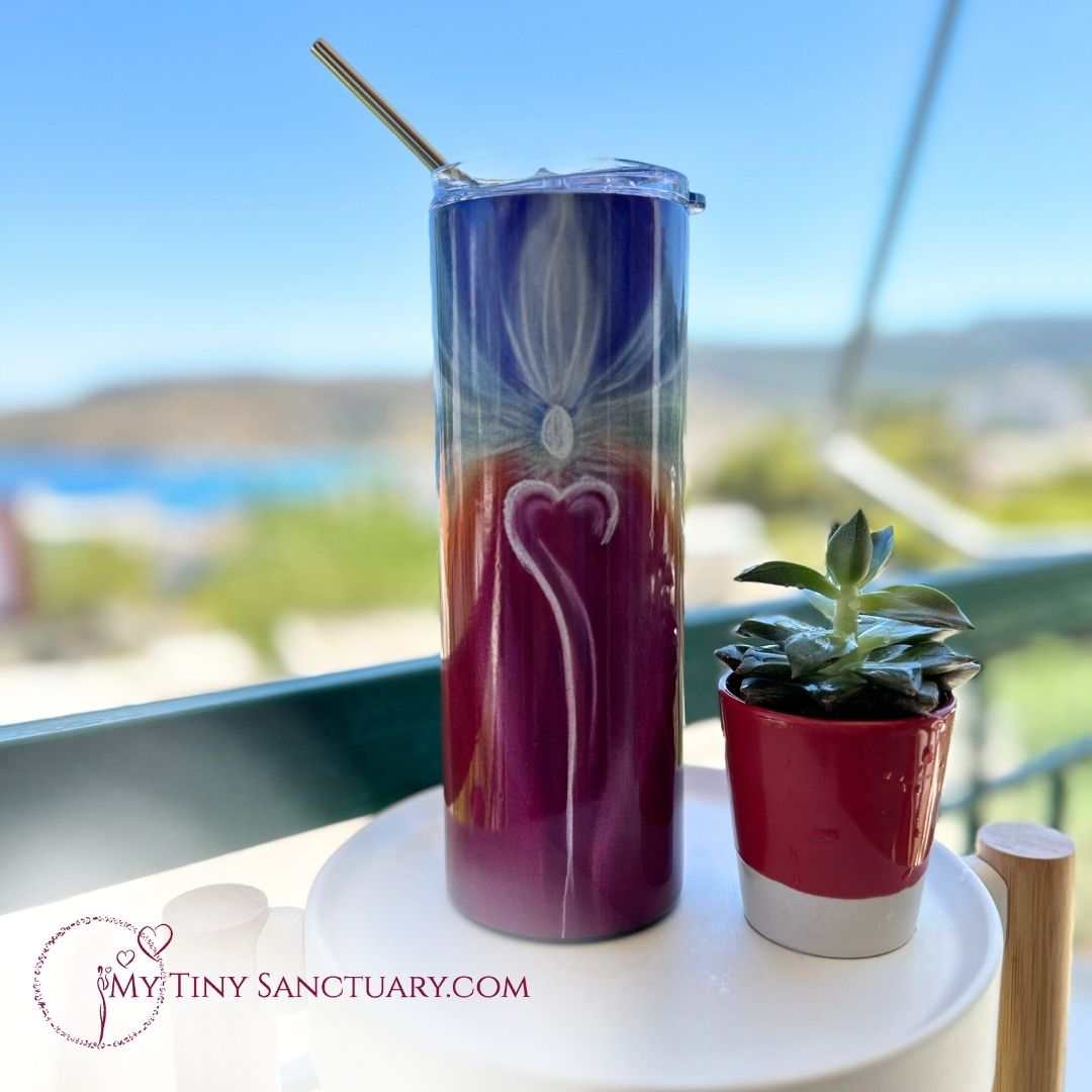 OM Stainless steel tumbler l Intuitive Art l Isotherm mug - My Tiny Sanctuary
