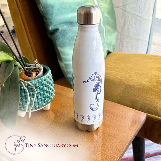 Seahorse Animal Spirit Isotherm Water Bottle Blue Edition - My Tiny Sanctuary