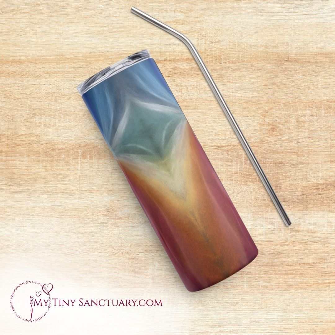 OM Stainless steel tumbler l Intuitive Art l Isotherm mug - My Tiny Sanctuary