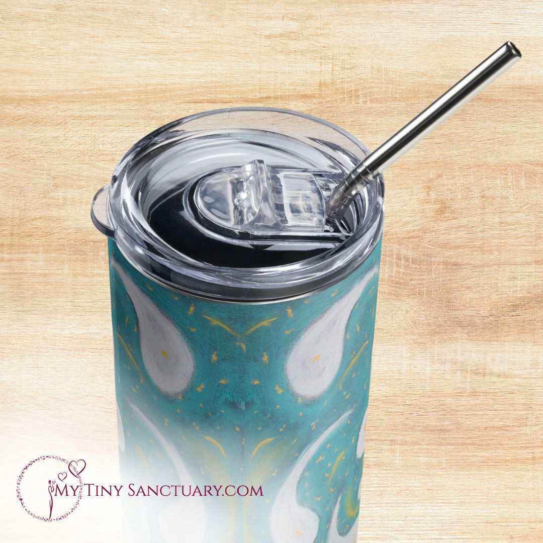 Multidimensional Light Code Isotherm Tumbler with reusable straw - My Tiny Sanctuary