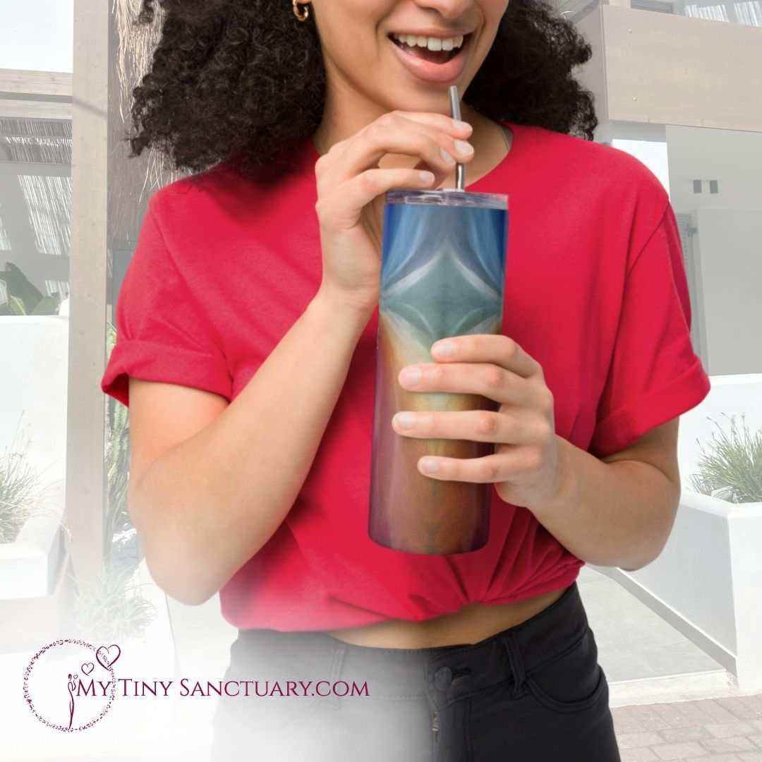 OM Stainless steel tumbler l Intuitive Art l Isotherm mug - My Tiny Sanctuary