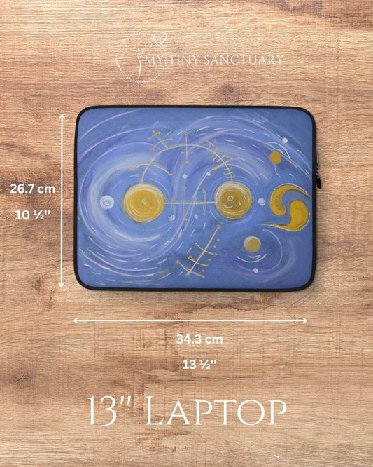 Laptop Sleeve Get Back To Centre I Light Code Illustration - My Tiny Sanctuary