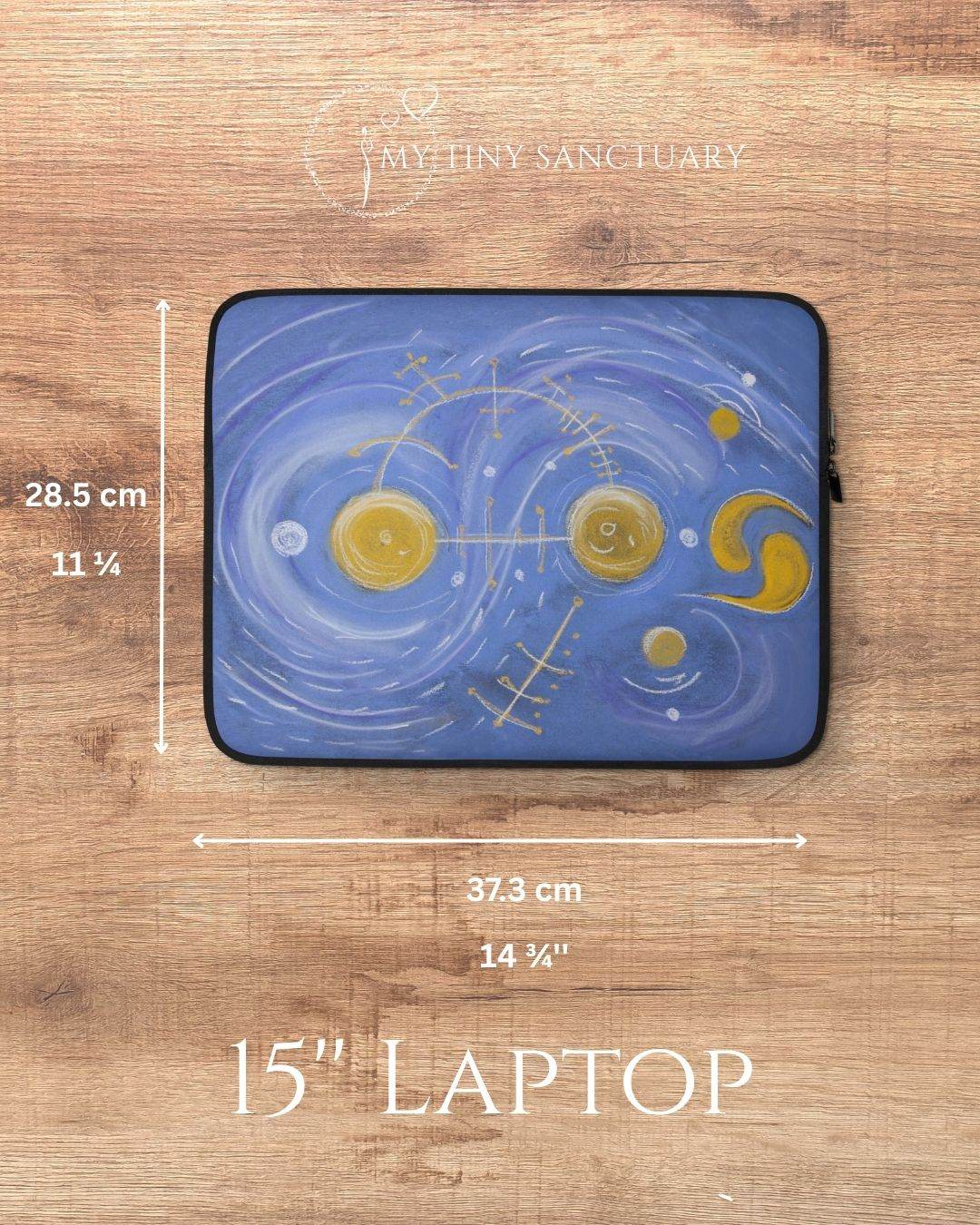 Laptop Sleeve Get Back To Centre I Light Code Illustration - My Tiny Sanctuary
