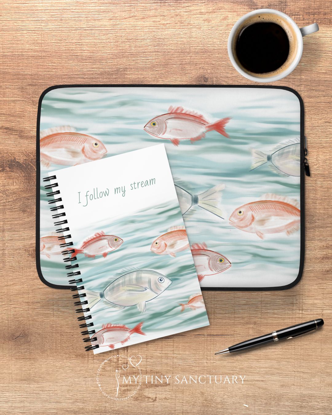 Aegean Sea Fishes - Working Fish Combo: Laptop Sleeve and Notebook - Save 5€