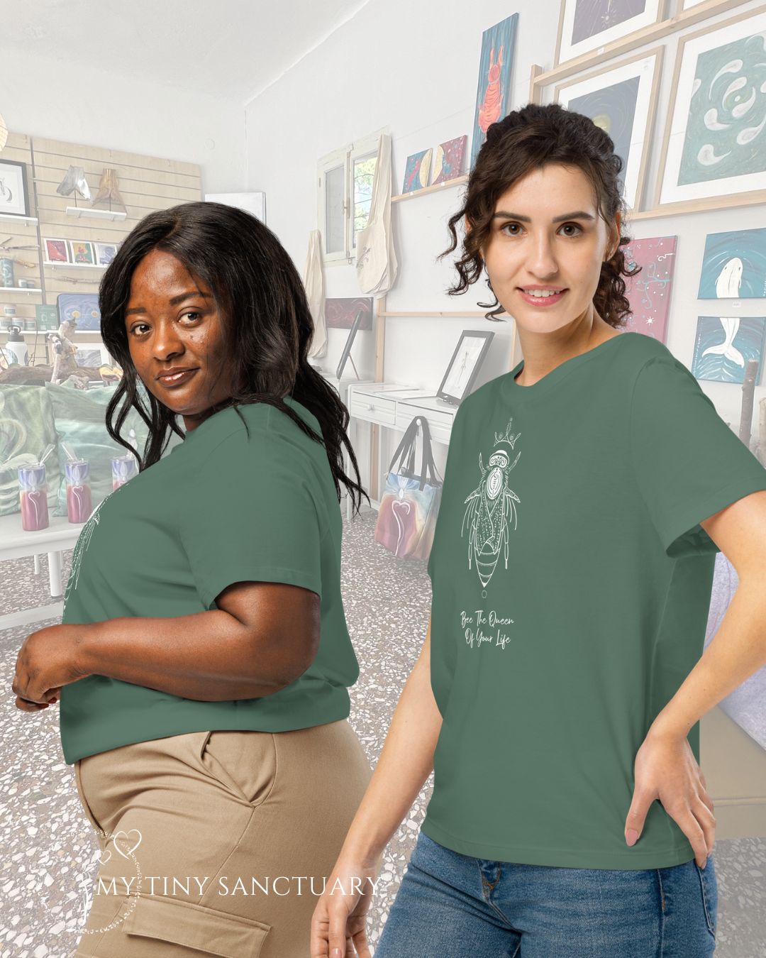 Bee The Queen Of Your Life Women Organic T-shirt | Bee Animal Spirit