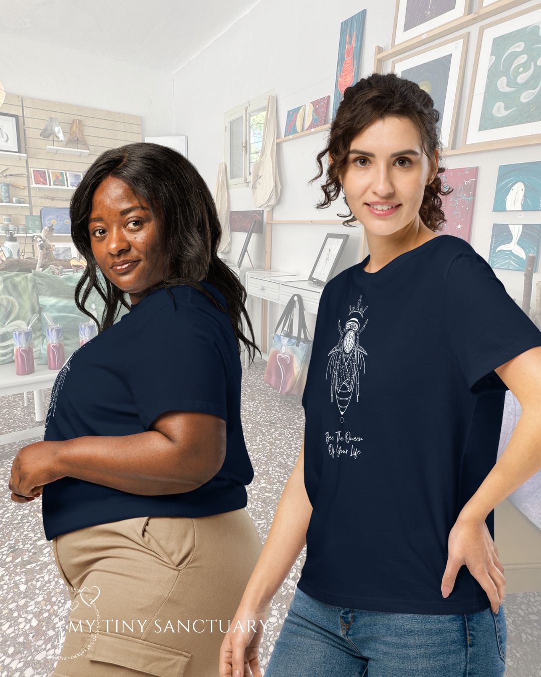Bee The Queen Of Your Life Women Organic T-shirt | Bee Animal Spirit