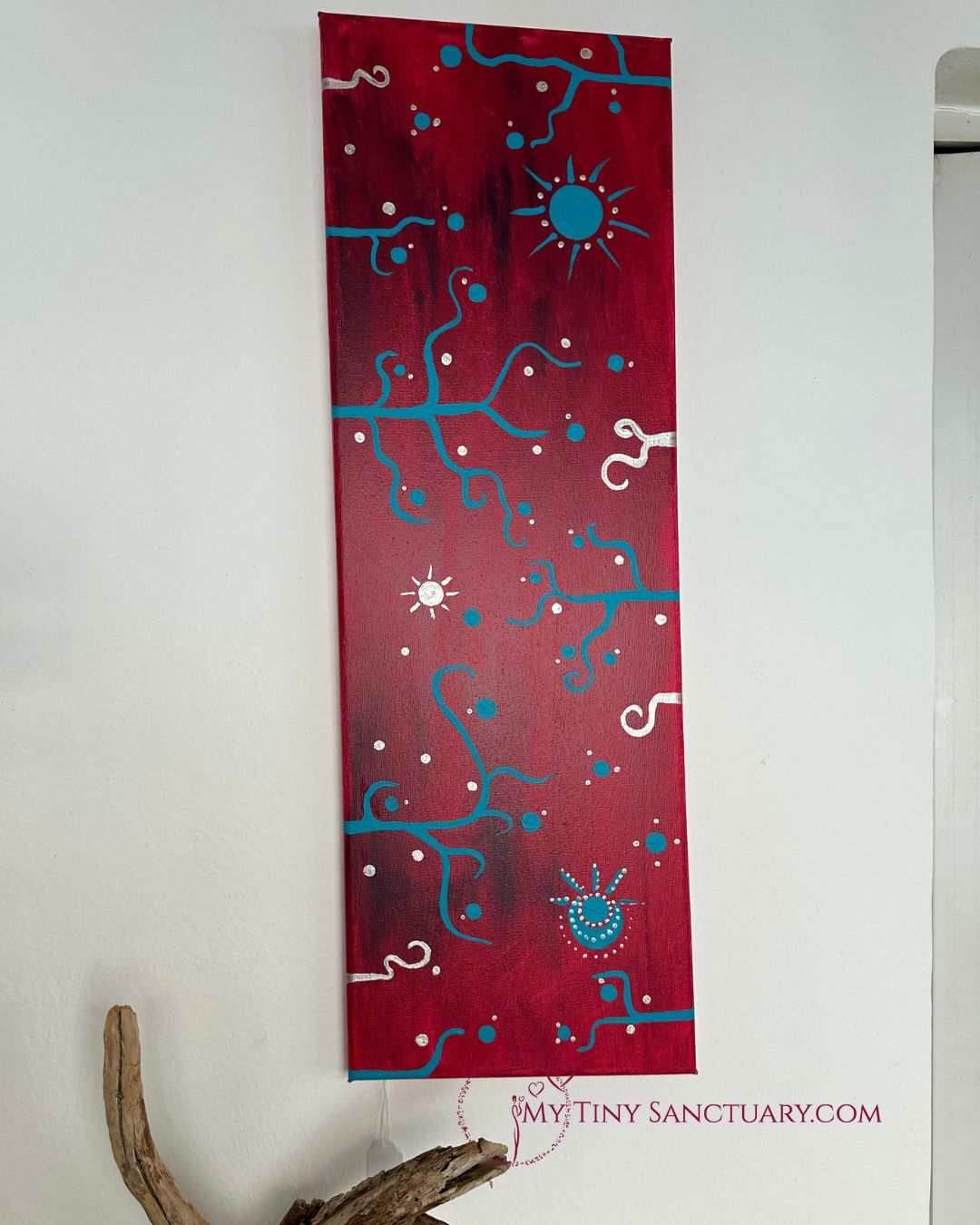 Cosmic Ocean Tale Acrylic Painting on Canva | Size 60 x 20 cm - My Tiny Sanctuary