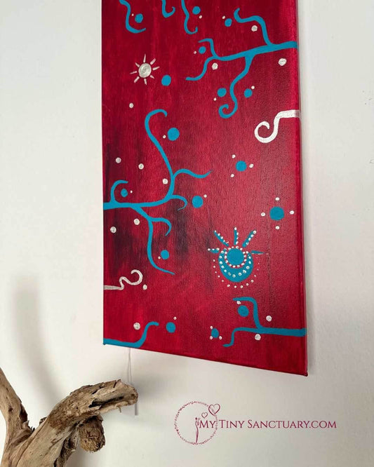 Cosmic Ocean Tale Acrylic Painting on Canva | Size 60 x 20 cm - My Tiny Sanctuary