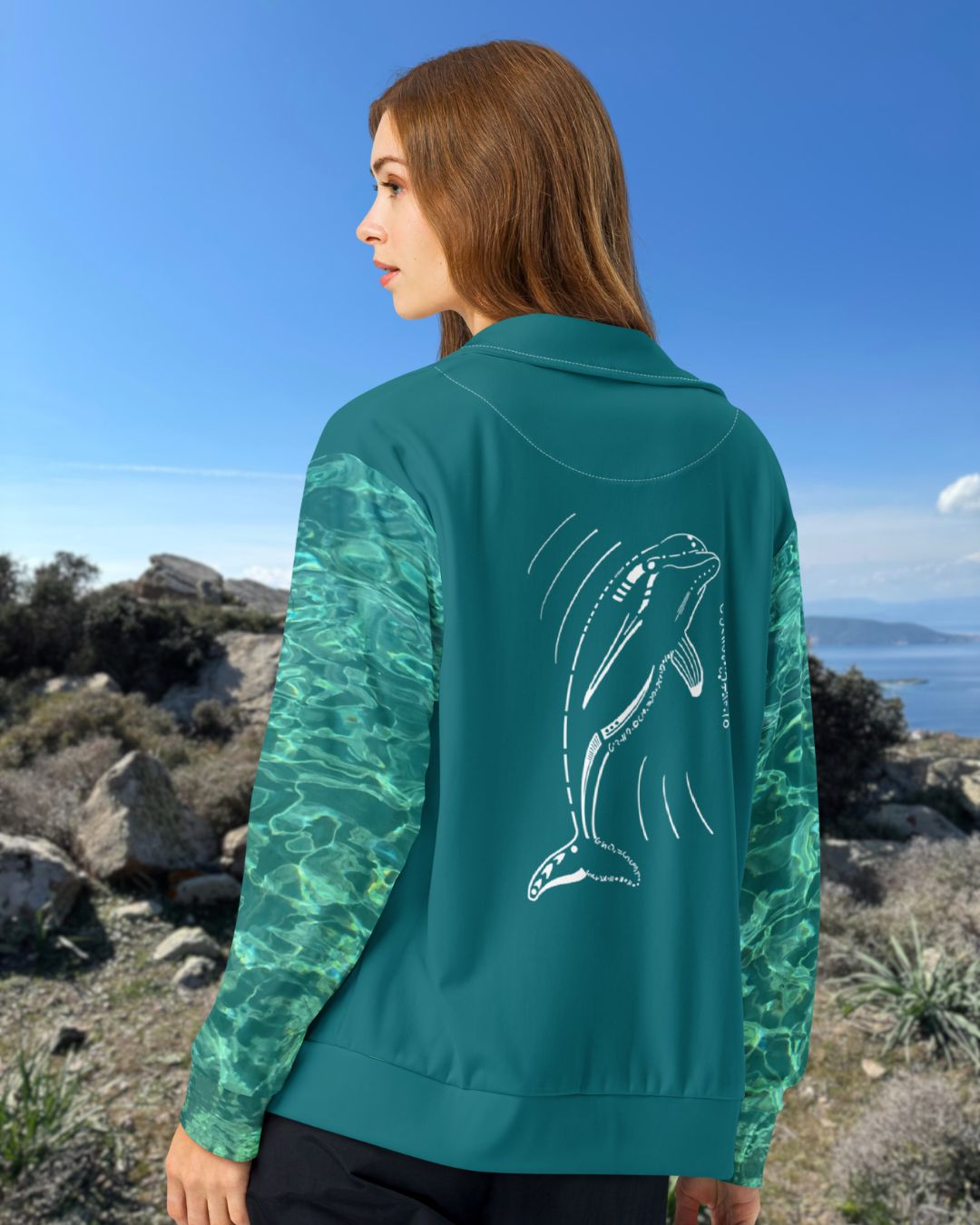 Dolphin Animal Spirit Track Jacket • Eco Responsible • Sizes 2XS to 6XL