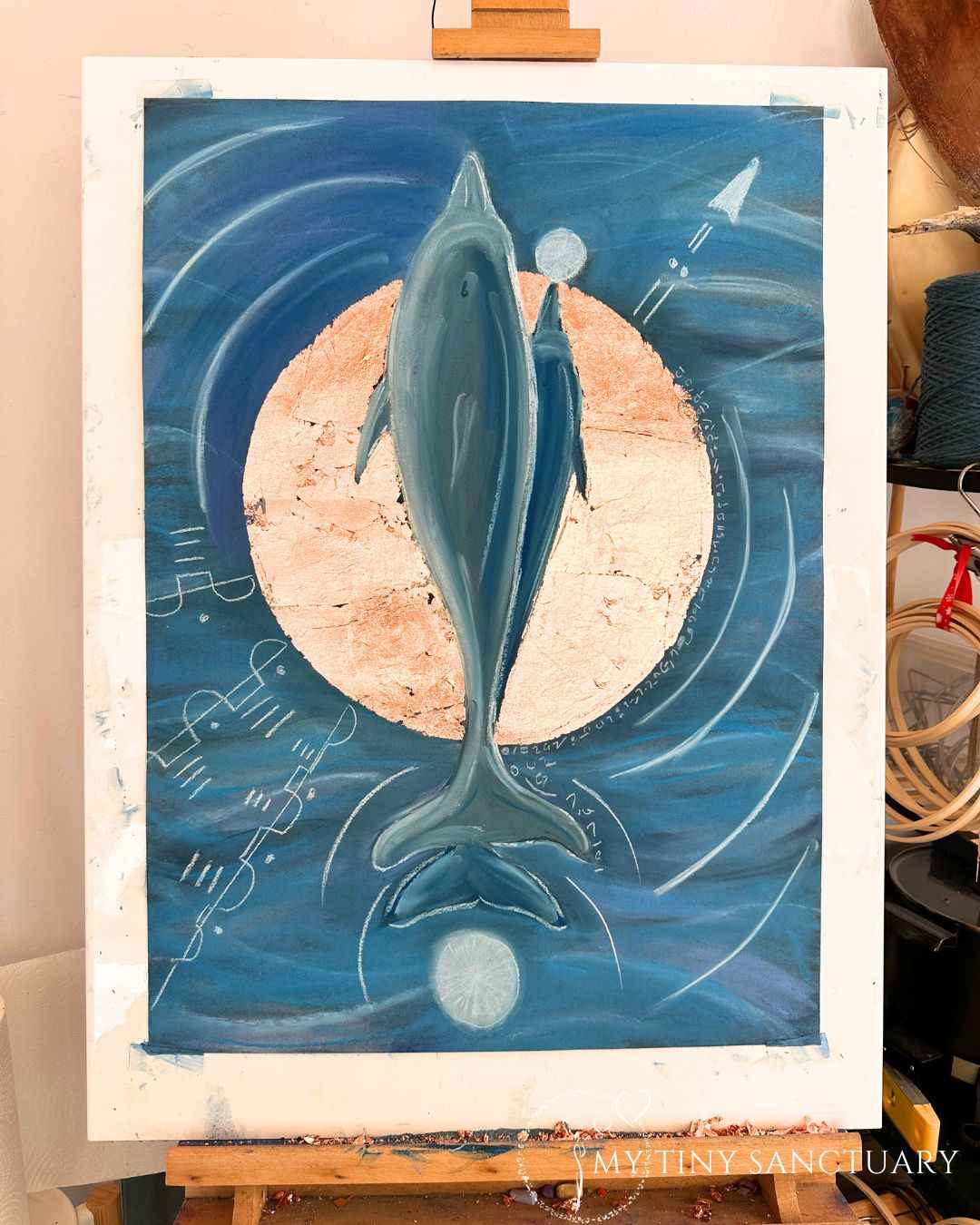 Dolphin Spirit: Recalibrate Your Inner Compass | Pastel Chalk 50x70 cm