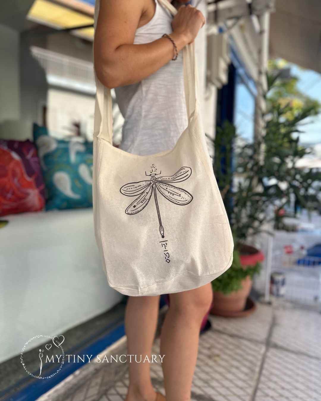 Dragonfly Animal Spirit Tote Bag in Organic Cotton • Pick Your Spirit Companion - My Tiny Sanctuary