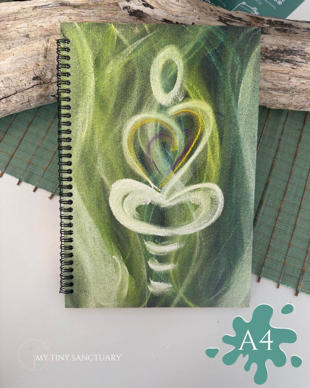 Healing Nature: Wooden A4 Notebook for Mindful Reflections • 50 Blank pages - My Tiny Sanctuary