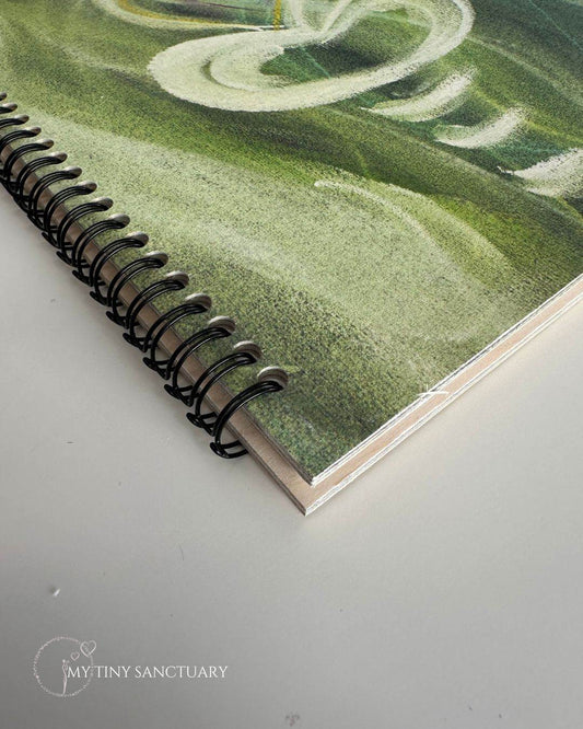 Healing Nature: Wooden A4 Notebook for Mindful Reflections • 50 Blank pages - My Tiny Sanctuary