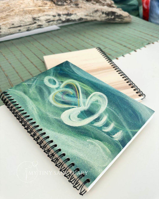 Healing Nature: Wooden A5 Notebook for Mindful Reflections • 50 Blank pages - My Tiny Sanctuary