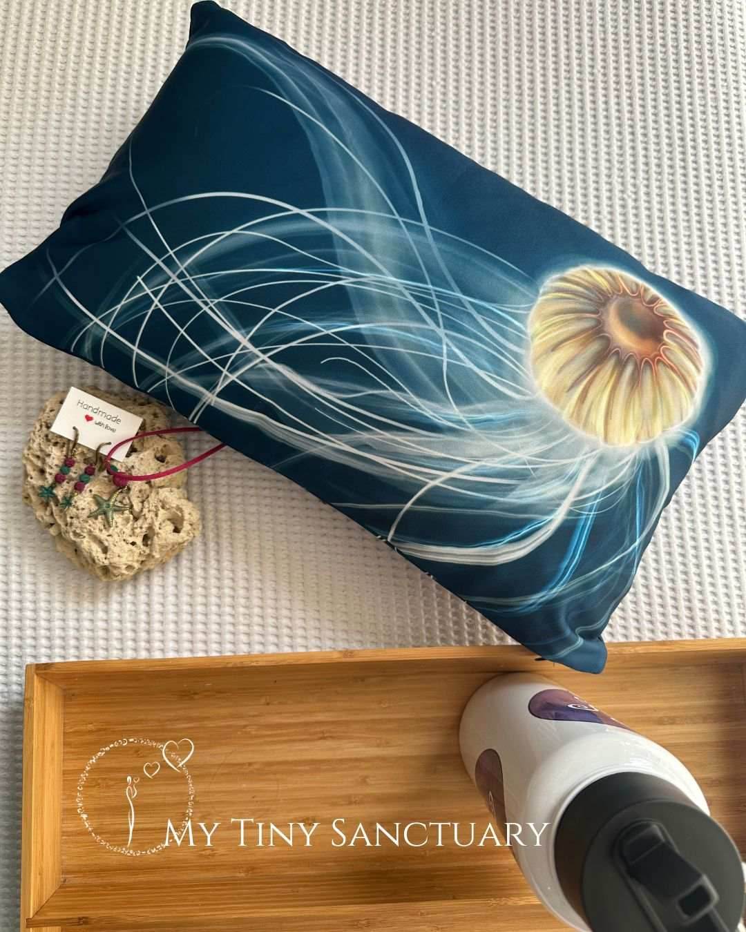 Jellyfish Throw Pillow – Deep Sea Cushion | Ocean Decor - My Tiny Sanctuary