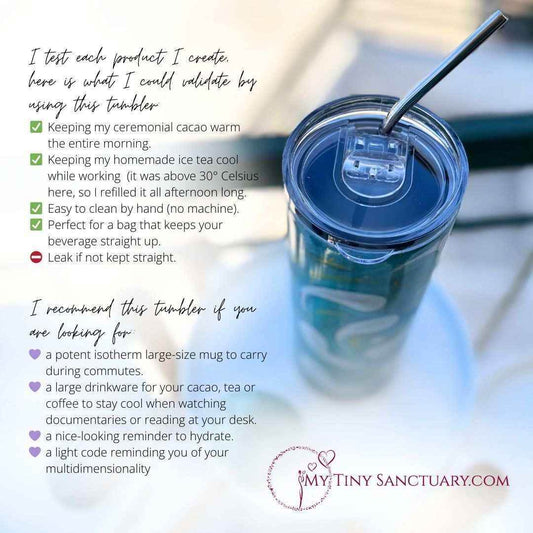 Multidimensional Light Code Isotherm Tumbler with reusable straw - My Tiny Sanctuary