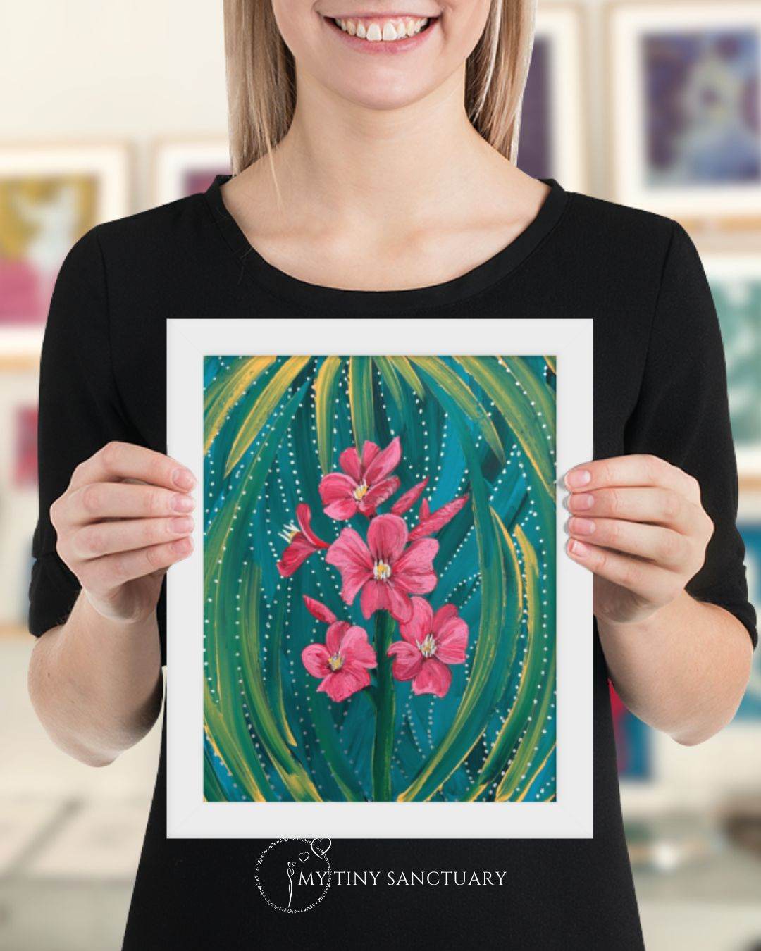Oleander Flower Blooming Poster (framed or unframed) - My Tiny Sanctuary