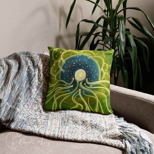 Plasma Integration Throw Pillow: Solar vibrations and photons - My Tiny Sanctuary