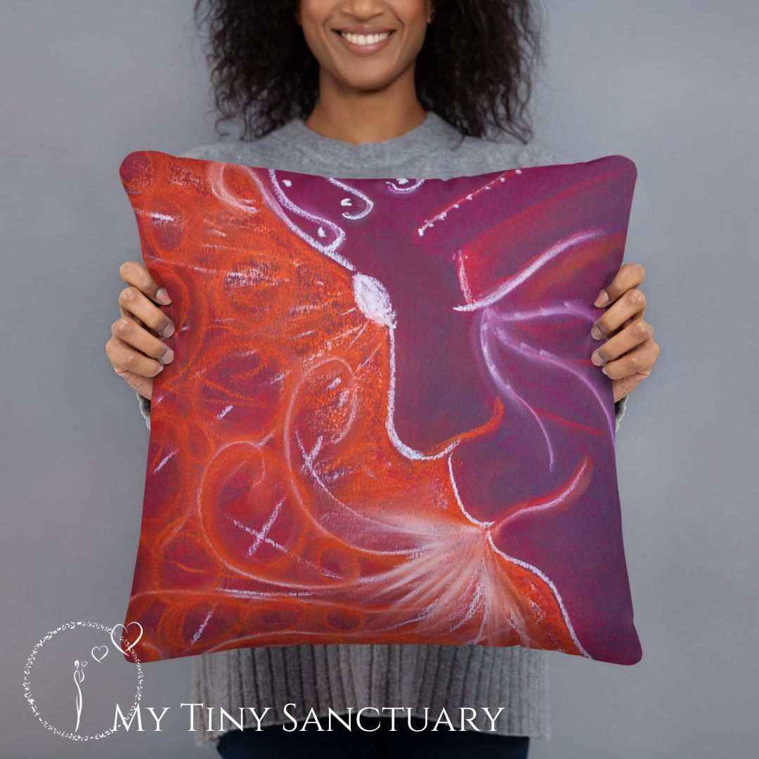 Pillow Red Prince | Intuitive Art | 2 Sizes | With or Without Filing