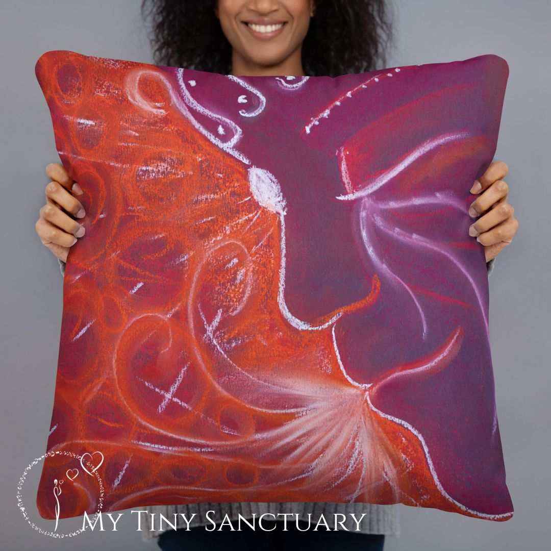 Pillow Red Prince | Intuitive Art | 2 Sizes | With or Without Filing