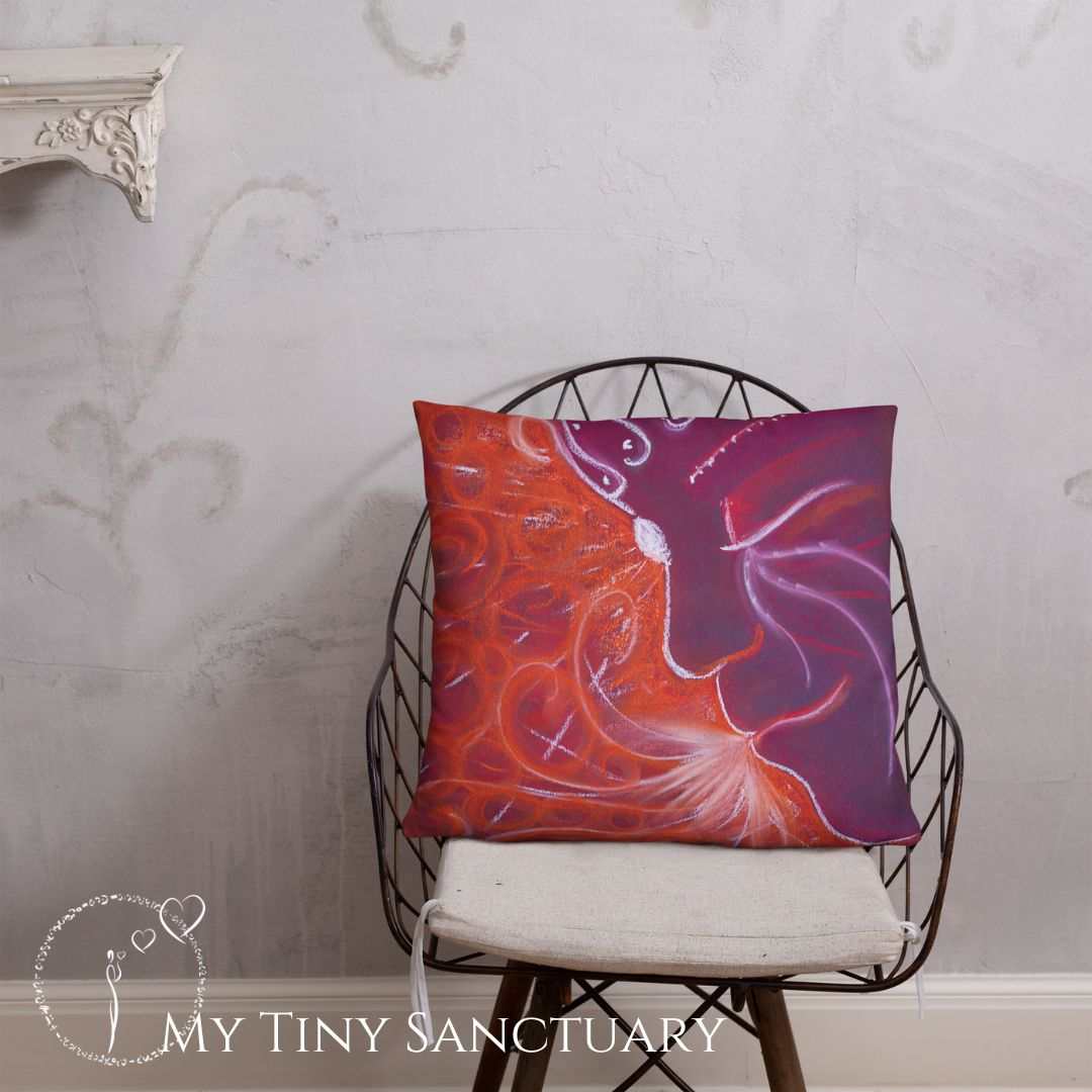 Pillow Red Prince l Intuitive Art l 2 Sizes l With or Without Filing