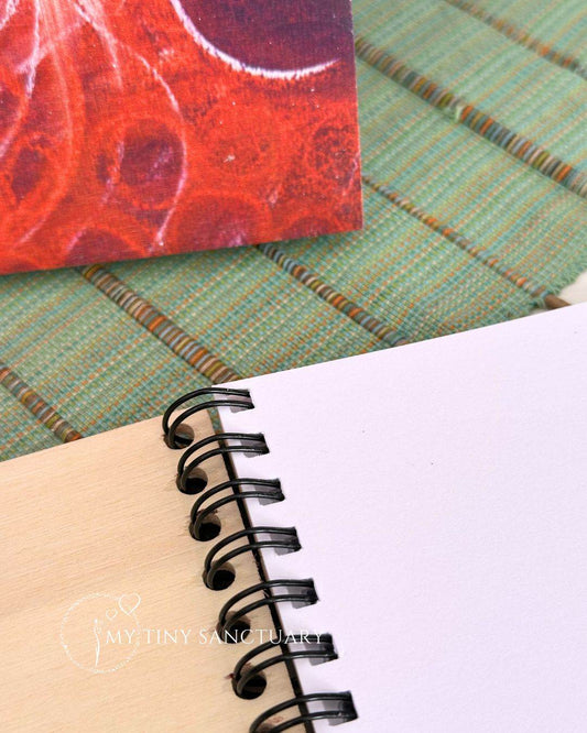 The Red Prince: Wooden Notebook for Mindful Reflections • 50 Blank pages - My Tiny Sanctuary