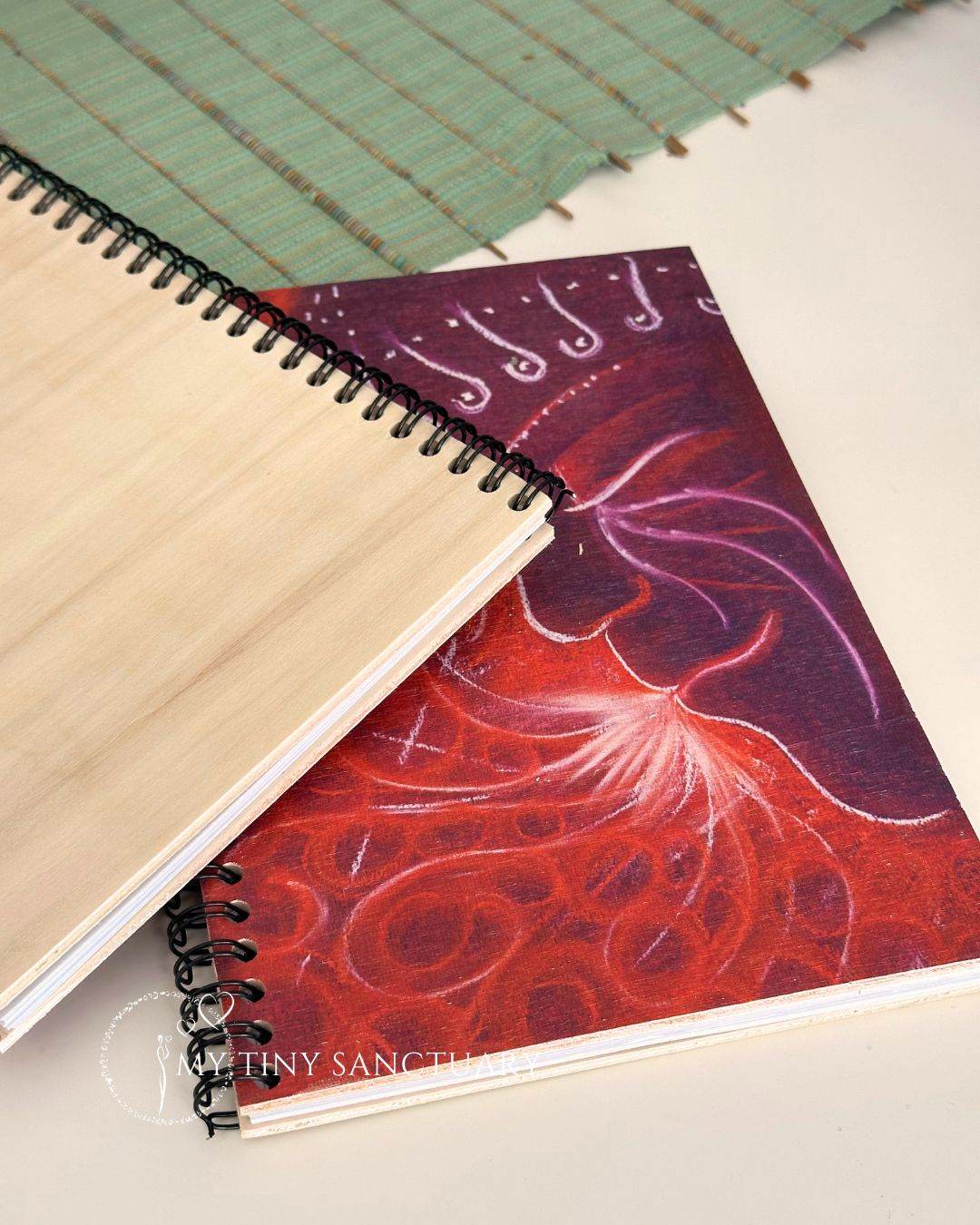 The Red Prince: Wooden Notebook for Mindful Reflections • 50 Blank pages - My Tiny Sanctuary