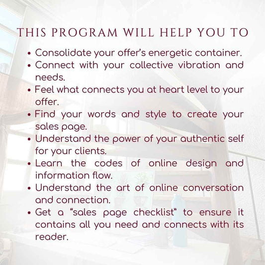 Sales Page Energetics - Self-Study Program - My Tiny Sanctuary
