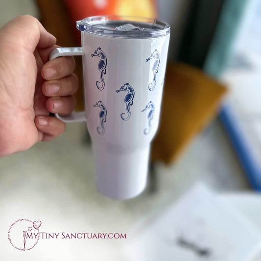 Seahorse Spirit Travel Mug Isotherm with a handle - My Tiny Sanctuary