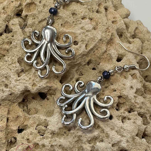 Silver Octopus Earrings – Symbol of Mystery, Intelligence & Deep Transformation - My Tiny Sanctuary