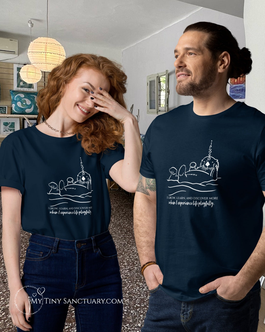 Otter Animal Spirit T-shirt in Organic Cotton - Unisex My Tiny Sanctuary