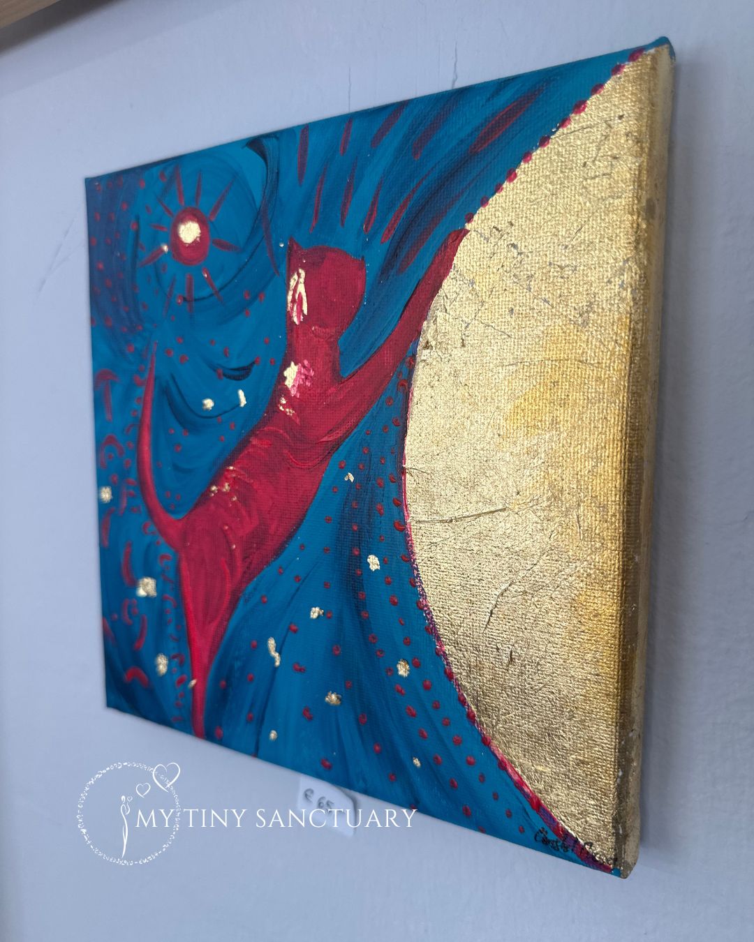The Twin Golden Cats • Original Acrylic Painting • Twin Set Painting 20 x 20 cm