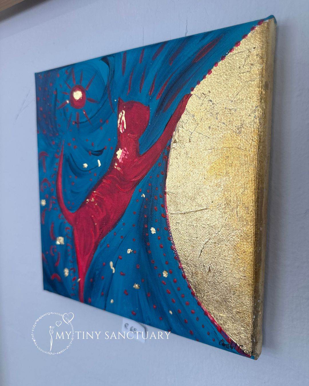 The Twin Golden Cats • Original Acrylic Painting • Twin Set Painting 20 x 20 cm - My Tiny Sanctuary