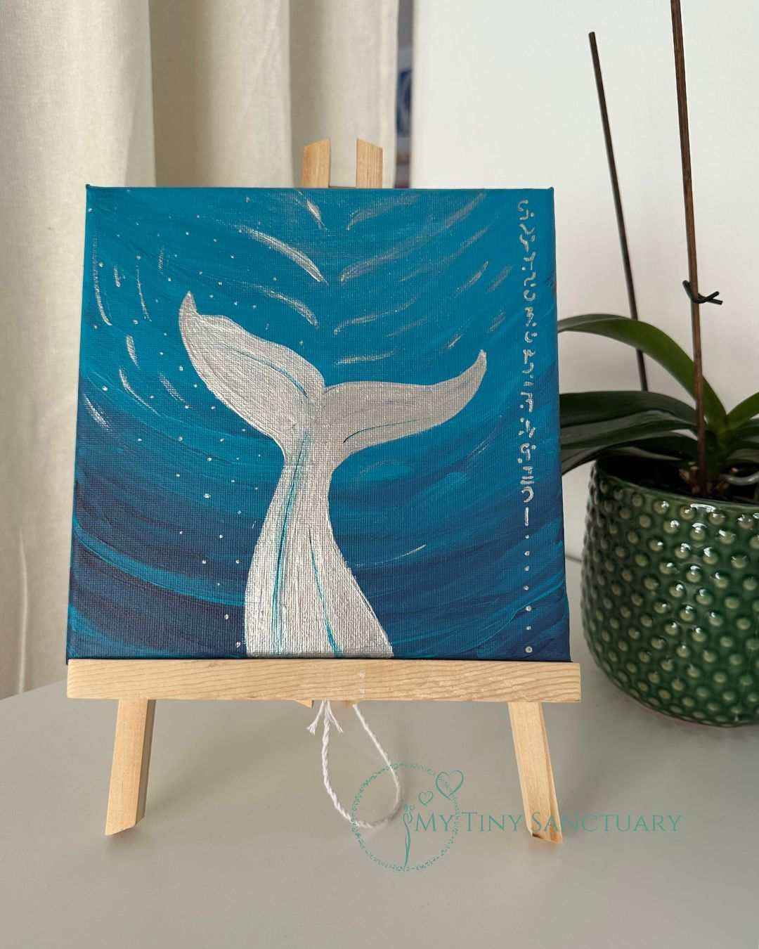 Whale Spirit Series: Playfulness Leading Light Coded Acrylic Painting - My Tiny Sanctuary