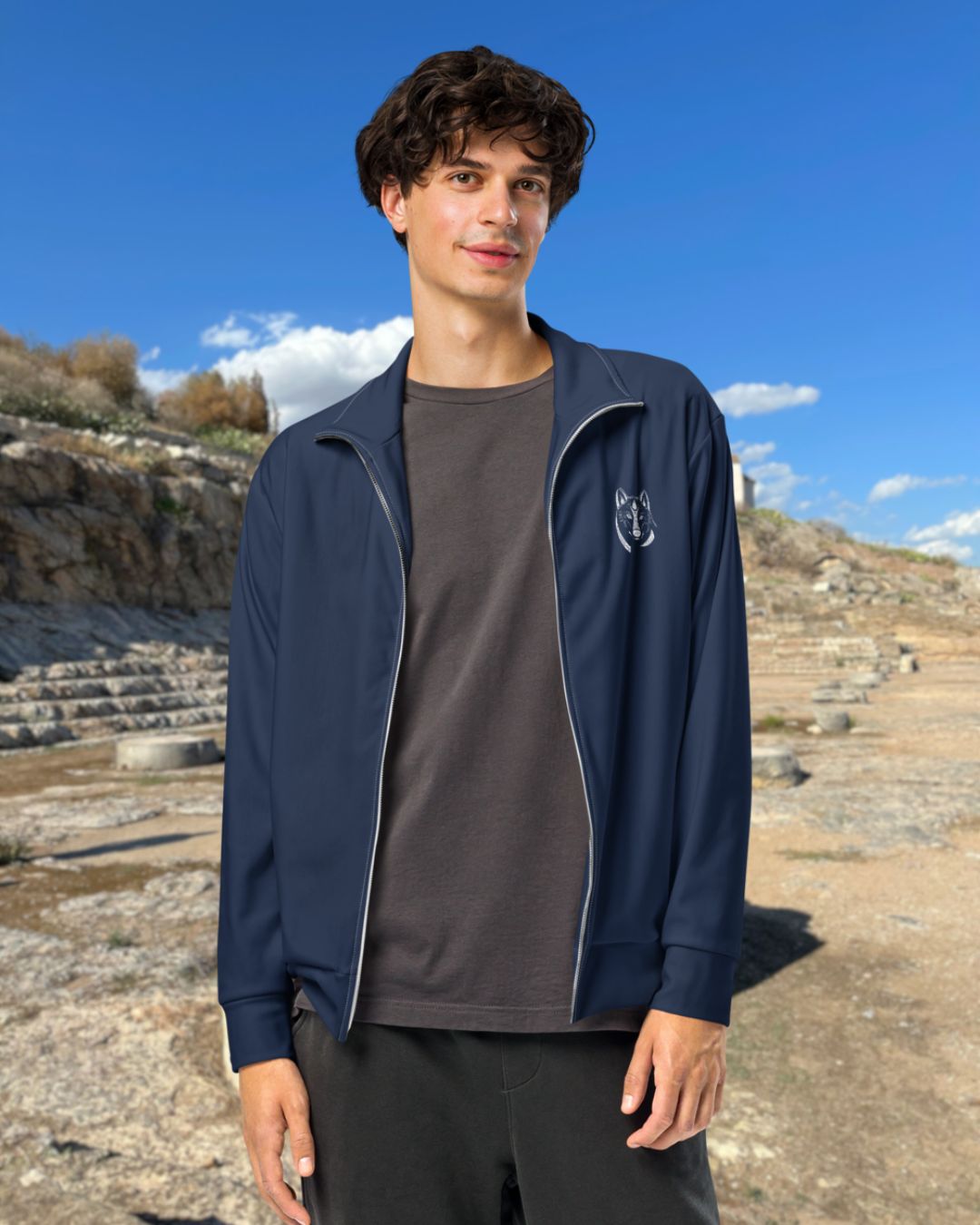Wolf Animal Spirit Track Jacket • Unisex • Eco Responsible • Sizes 2XS to 6XL