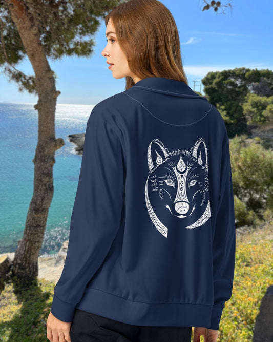 Wolf Animal Spirit Track Jacket • Unisex • Eco Responsible • Sizes 2XS to 6XL
