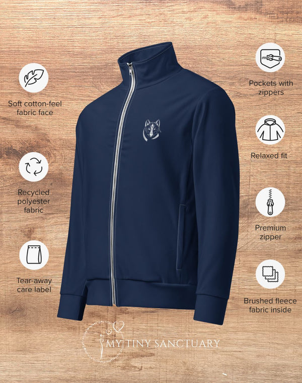 Wolf Animal Spirit Track Jacket • Unisex • Eco Responsible • Sizes 2XS to 6XL