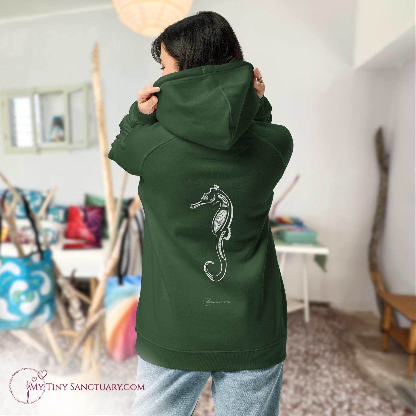 Seahorse Animal Spirit Hoodie - Conscious & Sustainable Fashion for Women - My Tiny Sanctuary