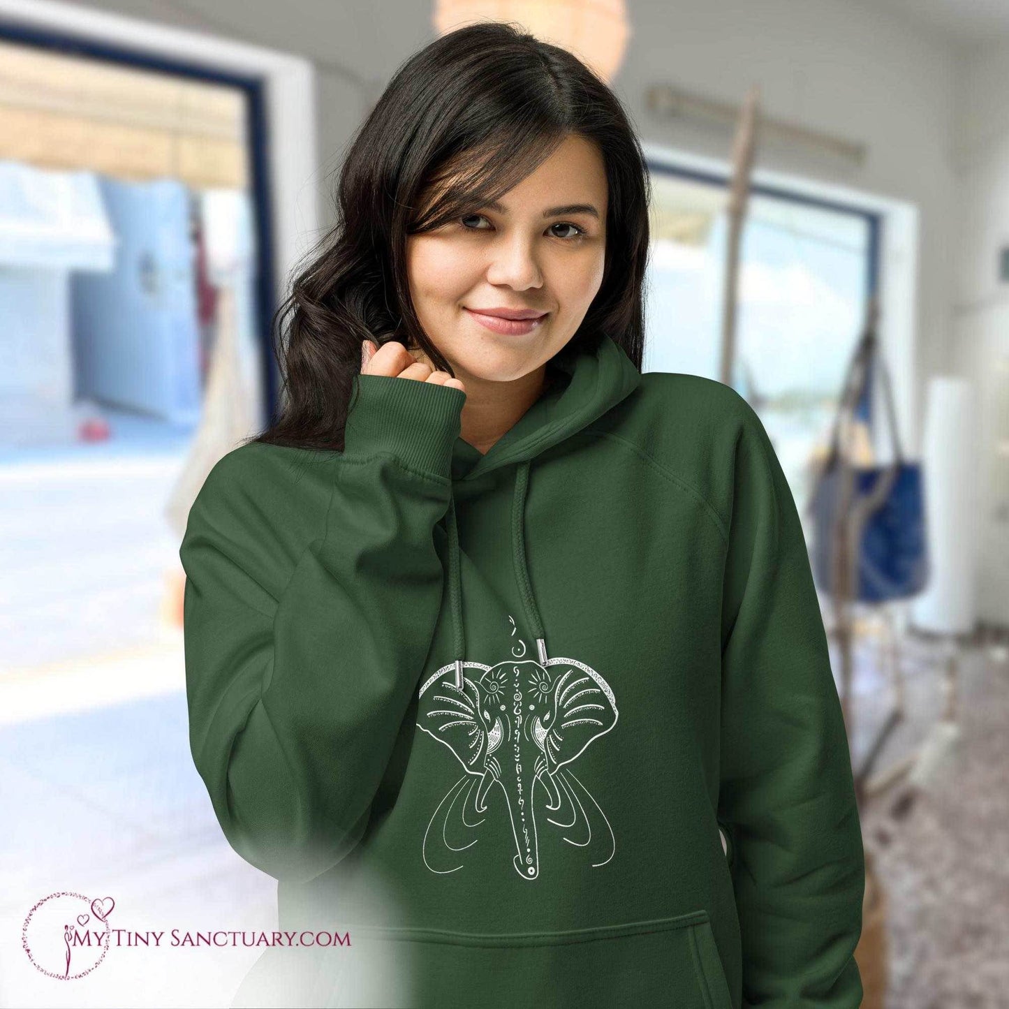 Elephant Animal Spirit Hoodie - Conscious & Sustainable Fashion for Women - My Tiny Sanctuary