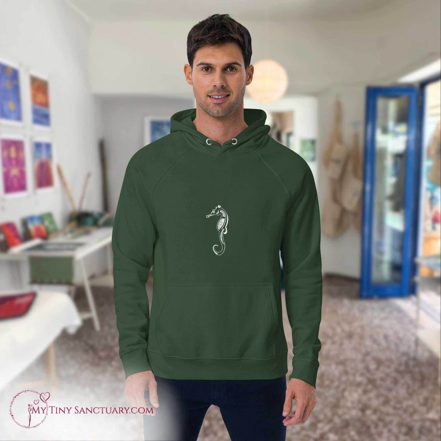 Seahorse Animal Spirit Hoodie - Conscious & Sustainable Fashion for Men - My Tiny Sanctuary