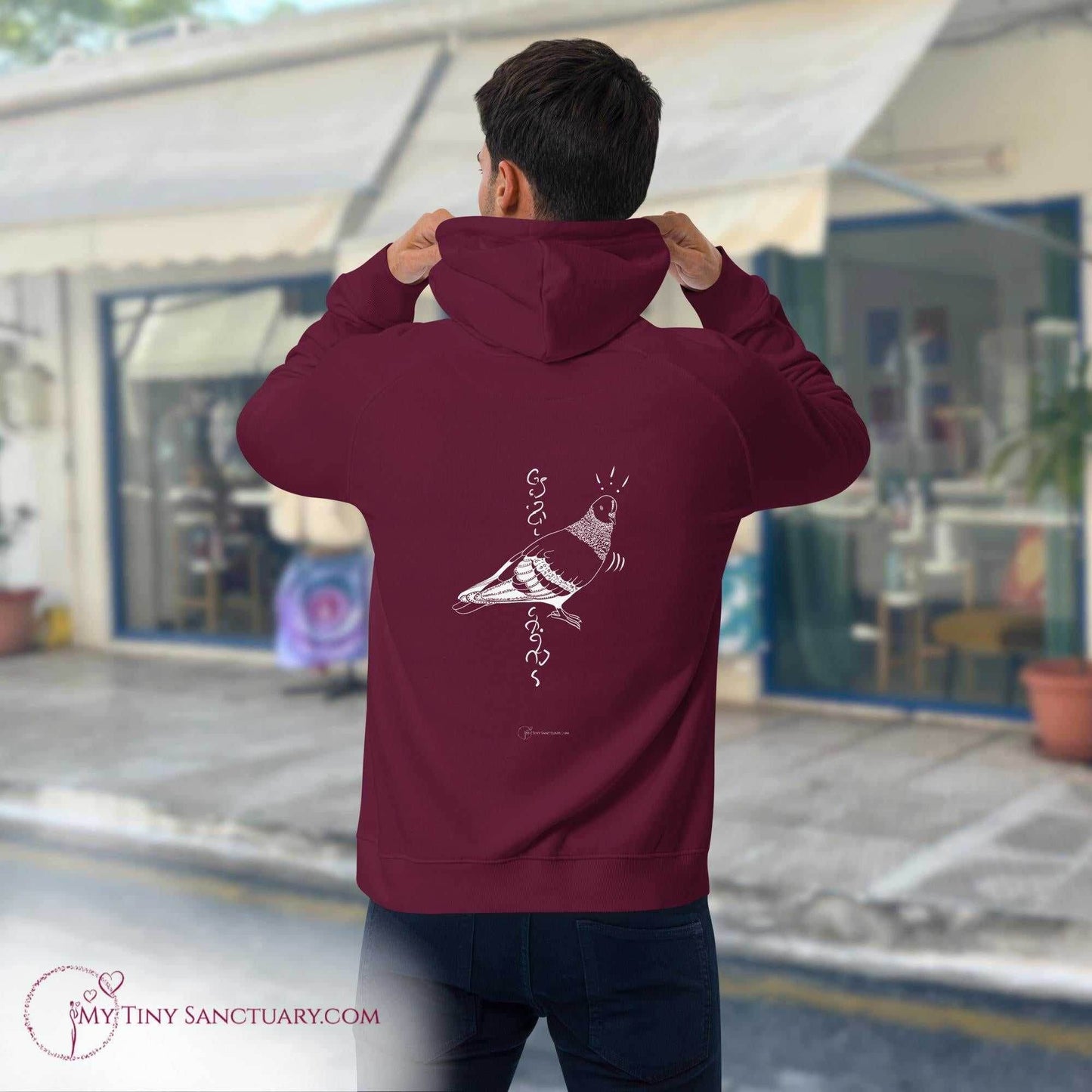 Pigeon Animal Spirit Hoodie - Conscious & Sustainable Fashion for Men - My Tiny Sanctuary