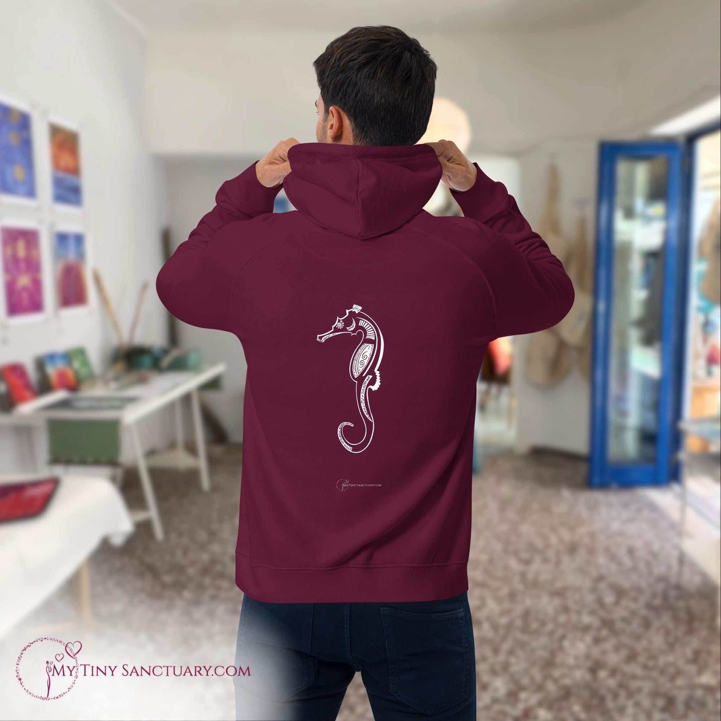 Seahorse Animal Spirit Hoodie - Conscious & Sustainable Fashion for Men - My Tiny Sanctuary