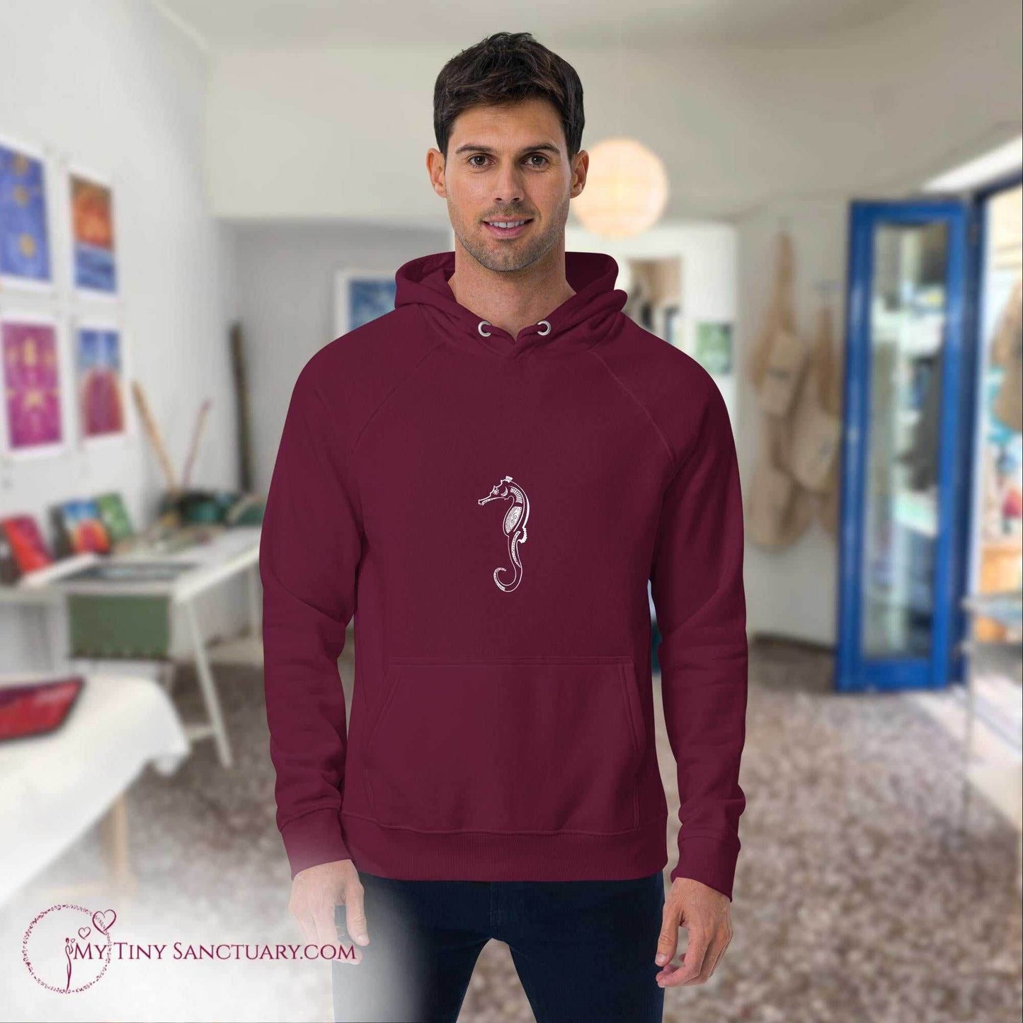 Seahorse Animal Spirit Hoodie - Conscious & Sustainable Fashion for Men - My Tiny Sanctuary