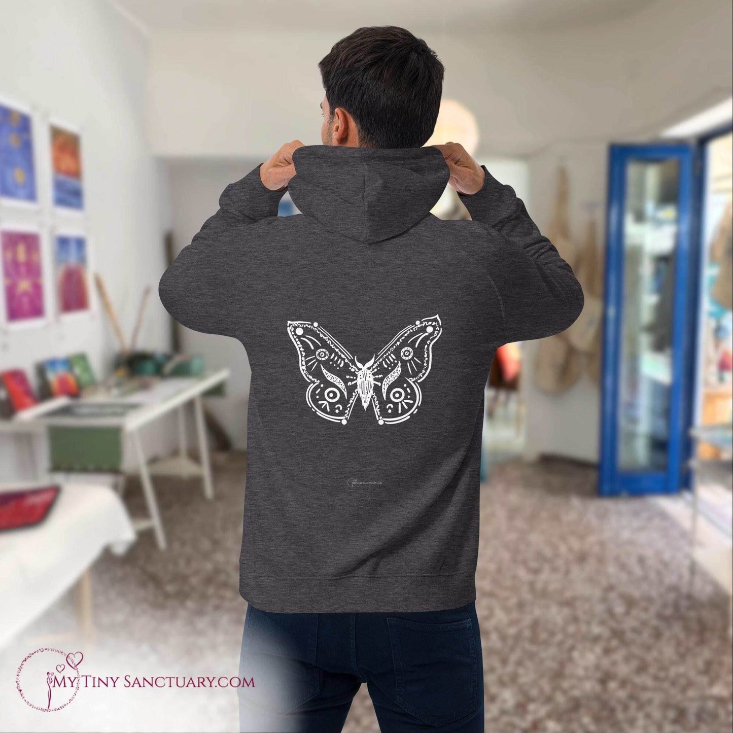 Butterfly Animal Spirit Hoodie - Conscious & Sustainable Fashion for Men - My Tiny Sanctuary