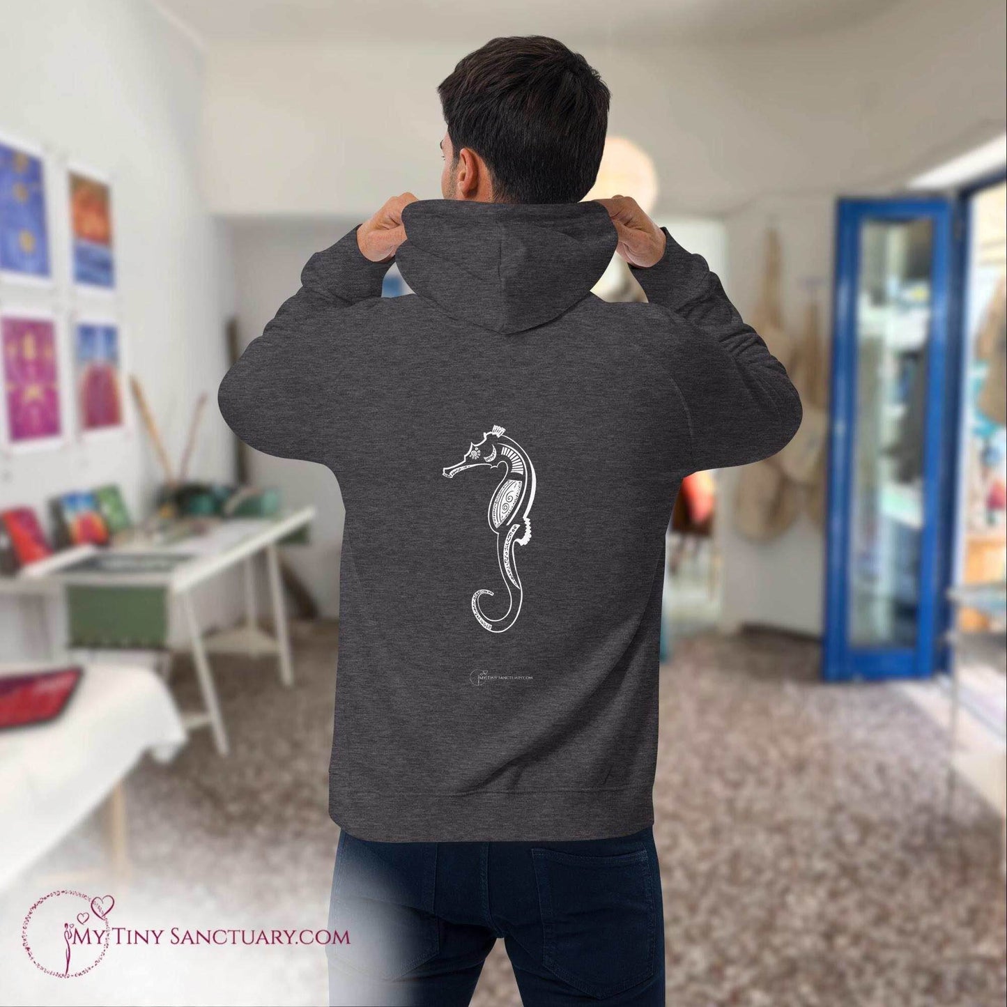 Seahorse Animal Spirit Hoodie - Conscious & Sustainable Fashion for Men - My Tiny Sanctuary