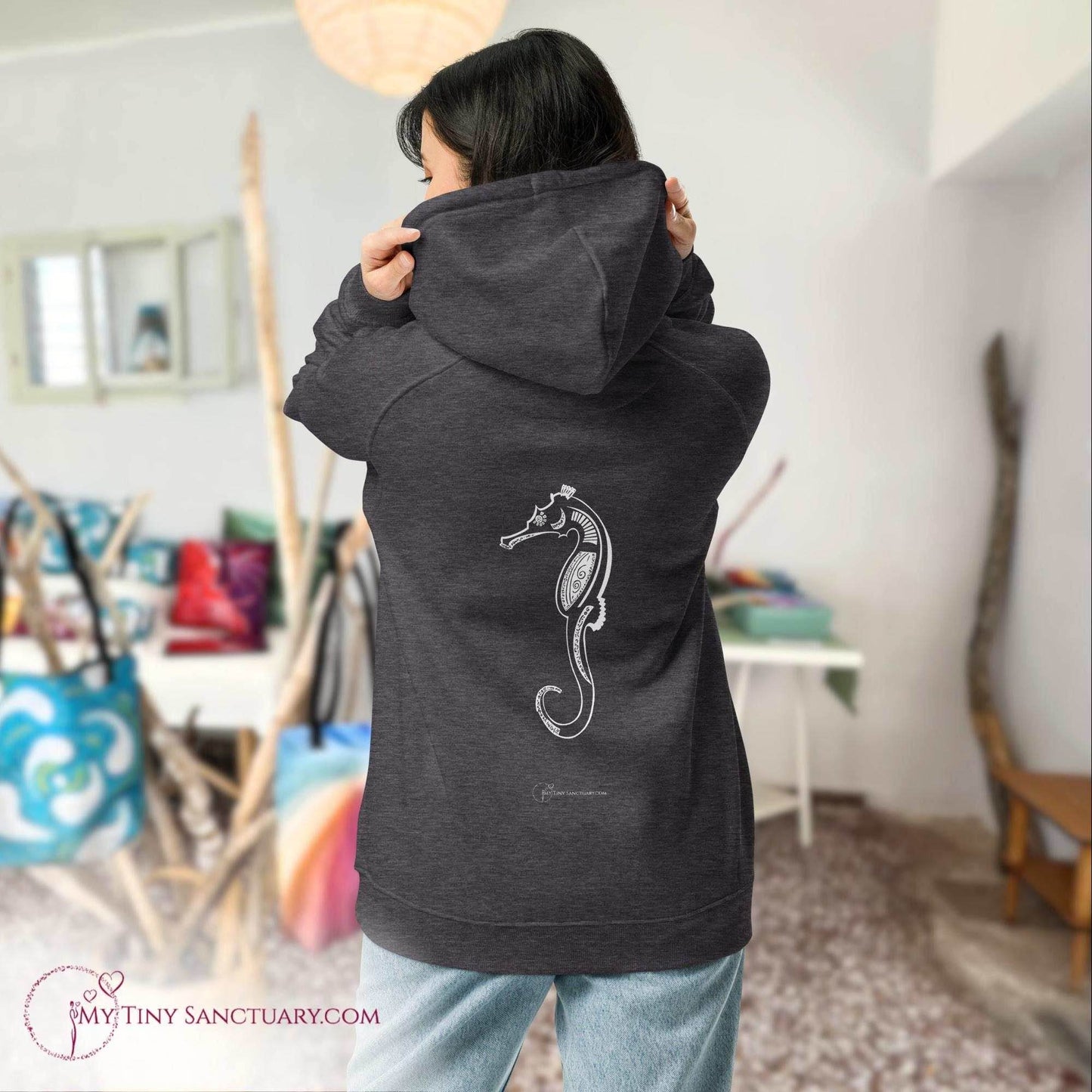 Seahorse Animal Spirit Hoodie - Conscious & Sustainable Fashion for Women - My Tiny Sanctuary