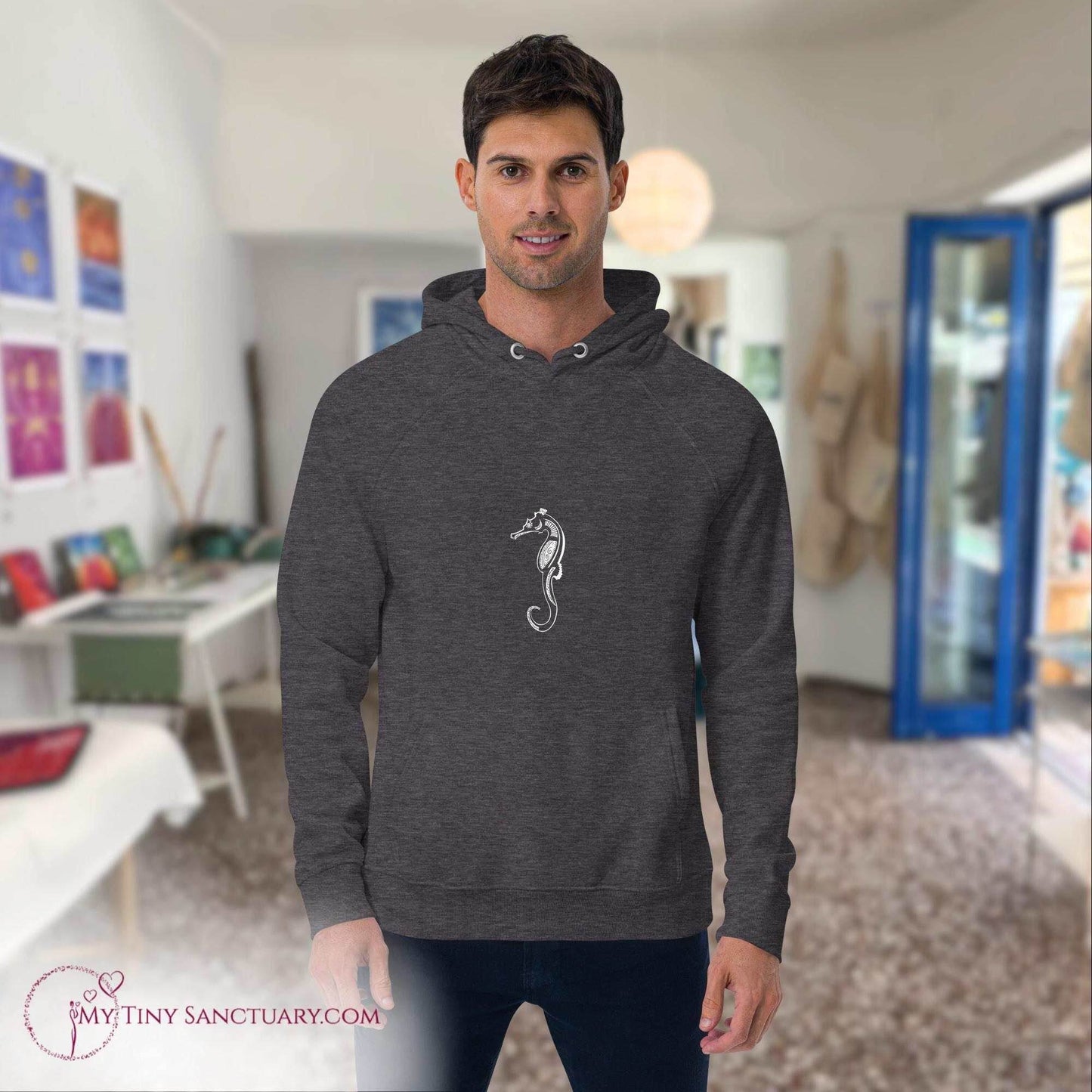 Seahorse Animal Spirit Hoodie - Conscious & Sustainable Fashion for Men - My Tiny Sanctuary