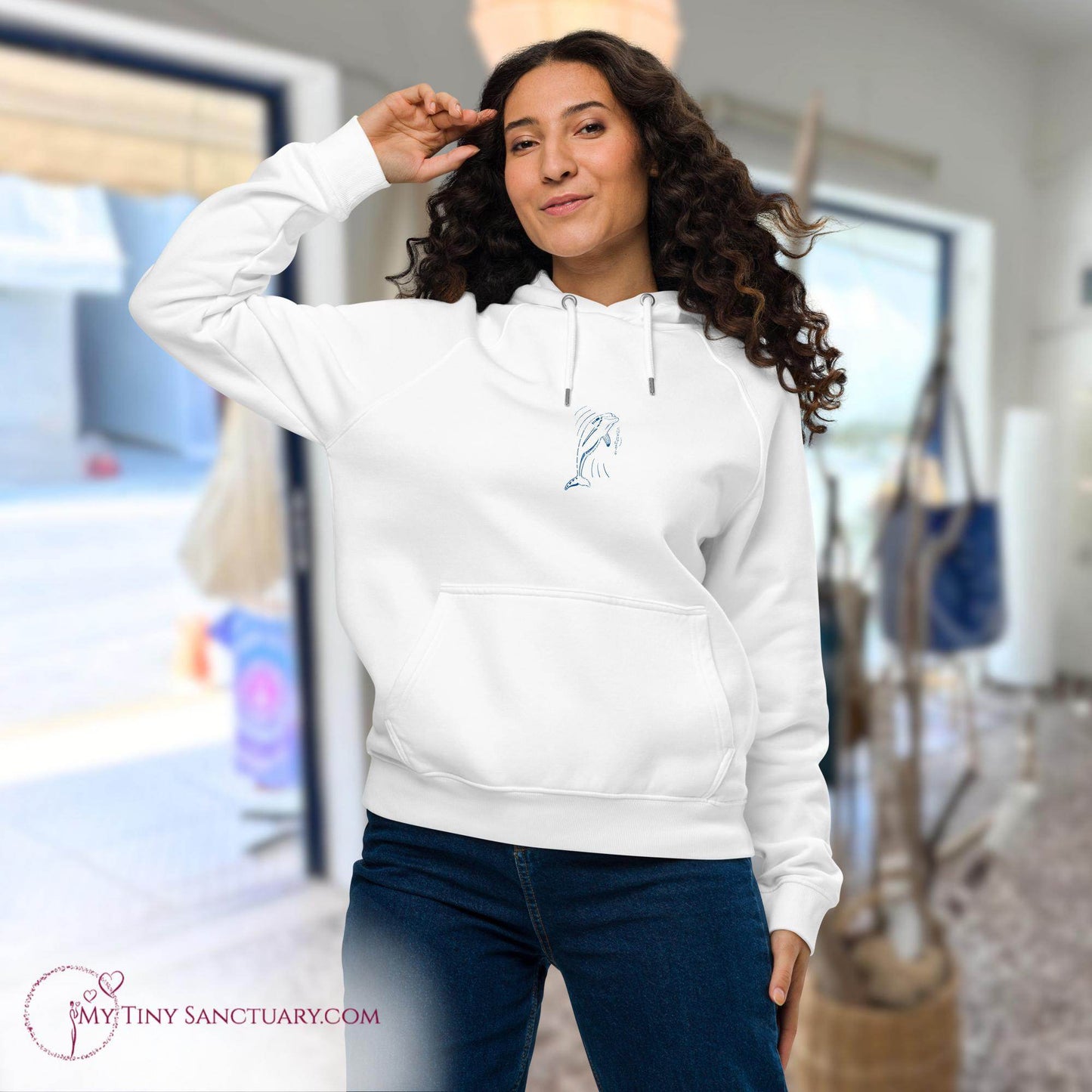 Dolphin Animal Spirit Hoodie - Conscious & Sustainable Fashion for Women - My Tiny Sanctuary