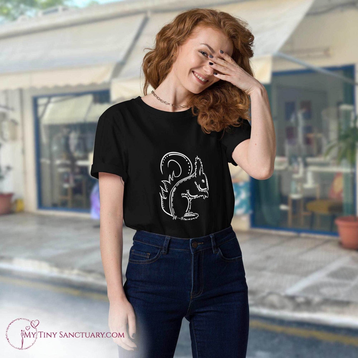 Squirrel Animal Spirit T-Shirt organic cotton for Women - My Tiny Sanctuary
